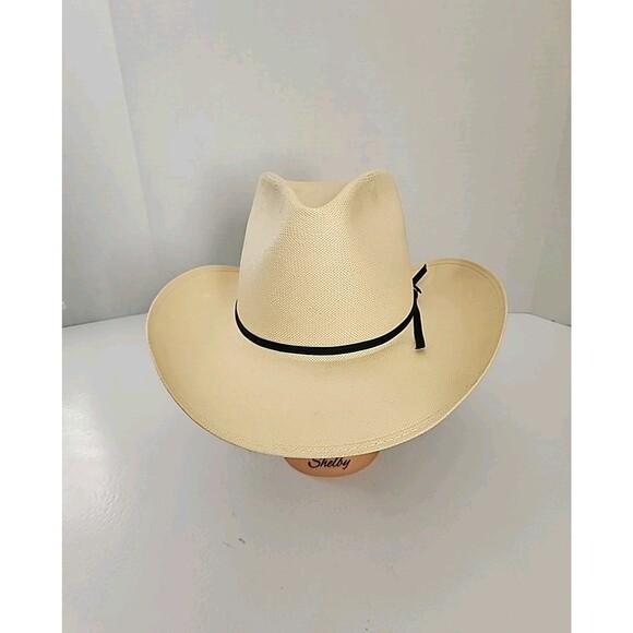 Vtg Resistol 7 1/4 Self-Conforming Western Cowboy Straw Hat Shantung Panama 4X main image 14